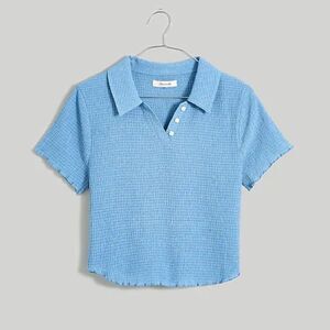 99- madewell nl362 Crinkle Polo Crop Tee size xxs